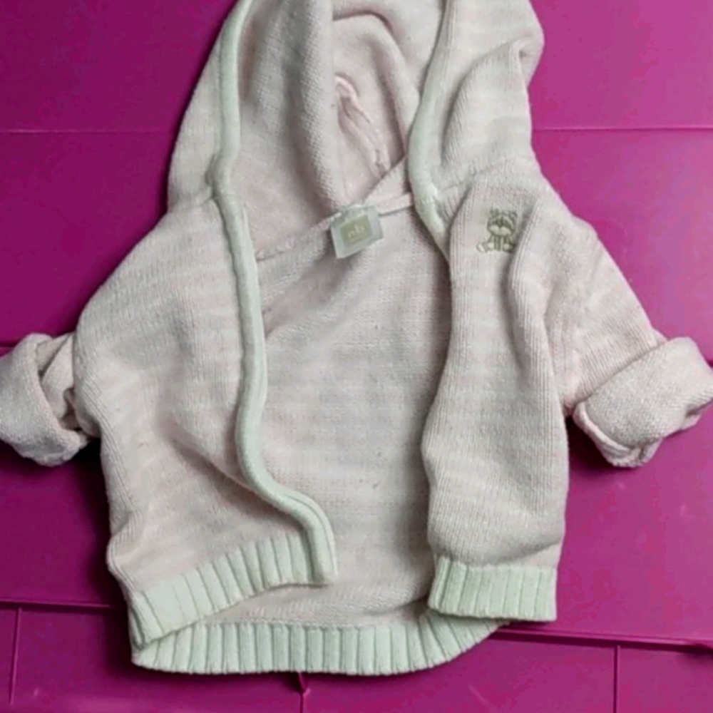 Carter's light pink striped baby jacket